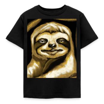 Portrait paresseux Drôle de cubisme Gustav Klimt - T-shirt Enfant - noir - Devant - AI Model Kid Female (0cm)