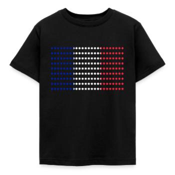 Français drapeau - T-shirt Enfant - noir - Devant - AI Model Kid Female (0cm)