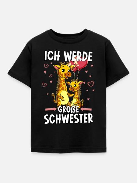 Ich Werde Große Schwester - Kinder T-Shirt - Schwarz