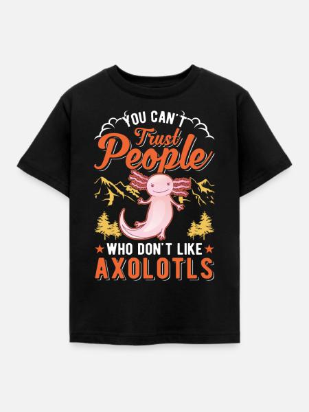 Axolotl Geschenk Schwanzlurch Axolotl - Kinder T-Shirt - Schwarz