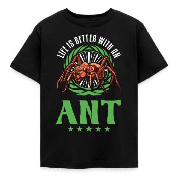 Life is better with an Ant ant Farm Ants - Kids' T-Shirt - black - Front - AI Model Kid Female (0cm)