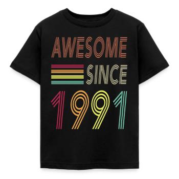 Awesome since 1991 - Kinder T-Shirt - Schwarz - Vorne - AI Model Kid Female (0cm)