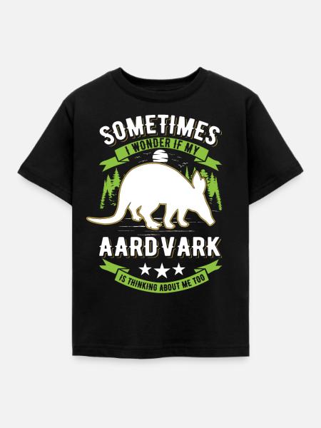 Erdferkel Geschenk Aardvark - Kinder T-Shirt - Schwarz