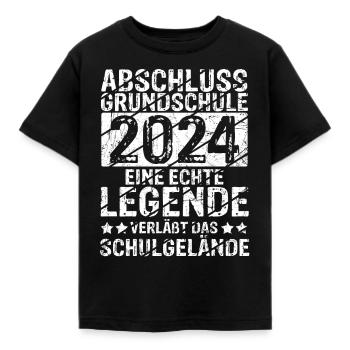 Grundschule 2024 Eine Legende Grundschule Abschlus - Kinder T-Shirt - Schwarz - Vorne - AI Model Kid Female (0cm)