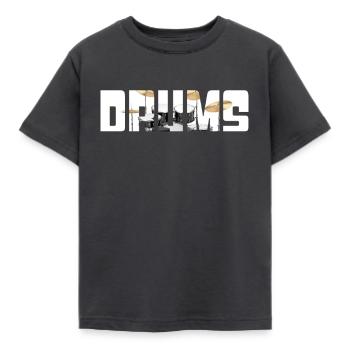 Schlagzeug - Kinder T-Shirt - Dunkelgrau - Vorne - AI Model Kid Female (0cm)