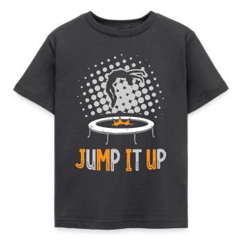 Jump It Up Trampolin Trampolinist Trampolin - Kinder T-Shirt - Dunkelgrau - Vorne - AI Model Kid Female (0cm)