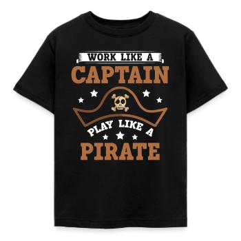 Work like a captain, play like a - Kids' T-Shirt - black - Front - AI Model Kid Female (0cm)