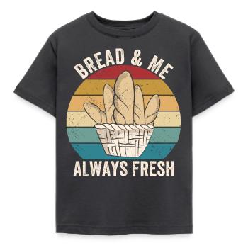 Lustiger Brotbacken-Bäcker - Kinder T-Shirt - Dunkelgrau - Vorne - AI Model Kid Female (0cm)