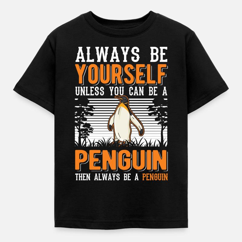 Pinguin Geschenk Penguin - Kinder T-Shirt - Schwarz