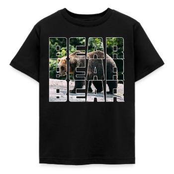 Bär - Kinder T-Shirt - Schwarz - Vorne - AI Model Kid Female (0cm)
