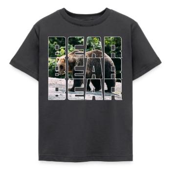 Bär - Kinder T-Shirt - Dunkelgrau - Vorne - AI Model Kid Female (0cm)