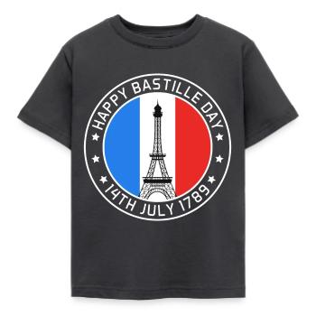 Paris Happy Holiday France Eiffel Tower Sou - Kids' T-Shirt - dark grey - Front - AI Model Kid Female (0cm)
