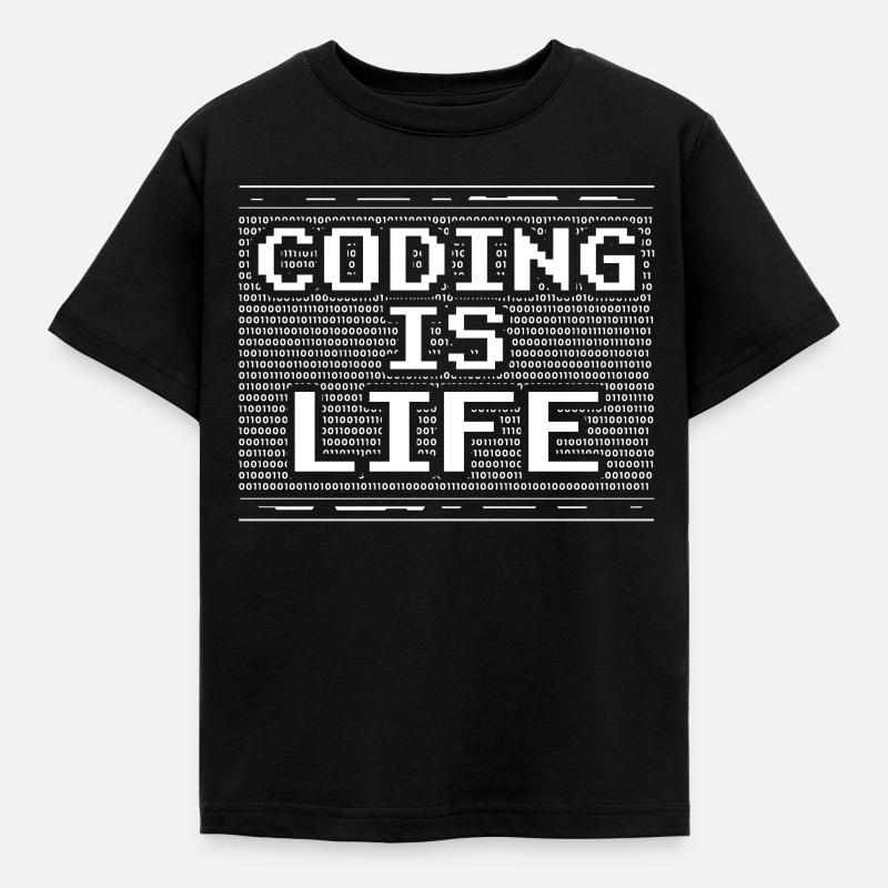 Coding Ist Leben Coder Code Programmierer - Kinder T-Shirt - Schwarz