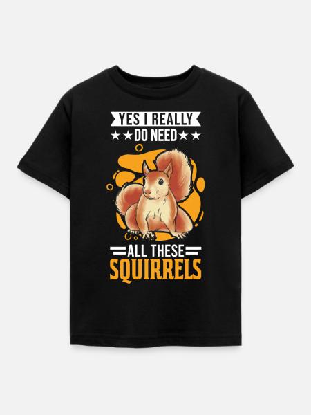 Eichhörnchen Geschenk Grauhörnchen Squirrel - Kinder T-Shirt - Schwarz