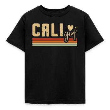 Cali Mädchen Amerika Kalifornien Usa Kalifornien - Kinder T-Shirt - Schwarz - Vorne - AI Model Kid Female (0cm)