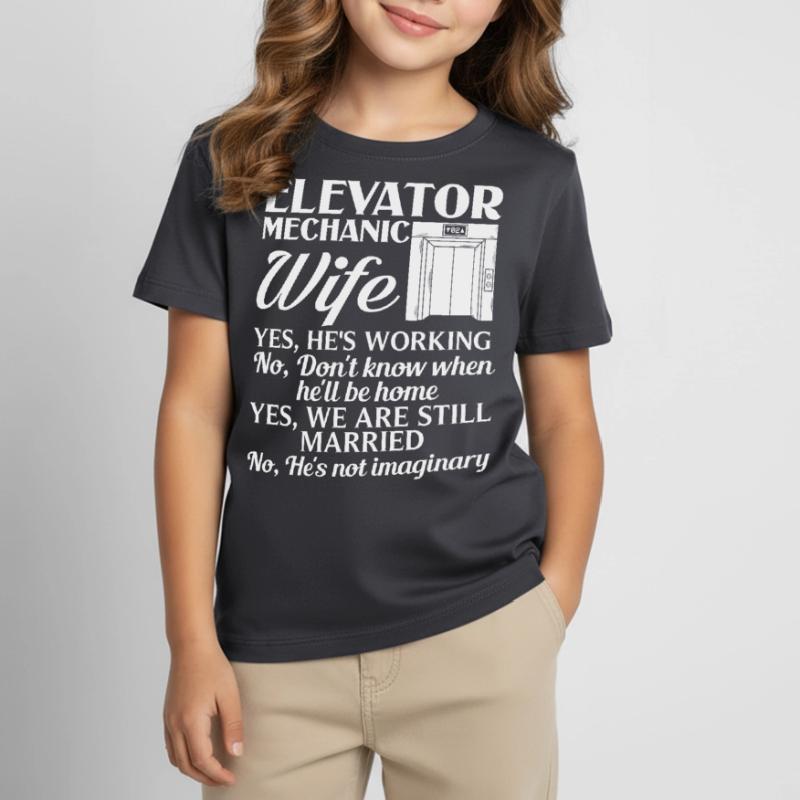 Elevator Elevator System Technician Woman Elevator Elevator Kids' T-Shirt