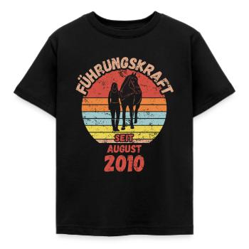 Führungskraft Reiten Geburtstag August 2010 - Kinder T-Shirt - Schwarz - Vorne - AI Model Kid Female (0cm)