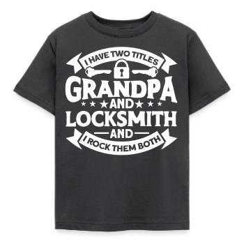 Locksmith Lock Picking Employee Locksmith - Kids' T-Shirt - dark grey - Front - AI Model Kid Female (0cm)