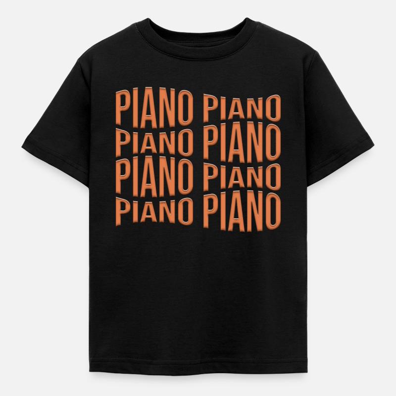 Klavier - Kinder T-Shirt - Schwarz