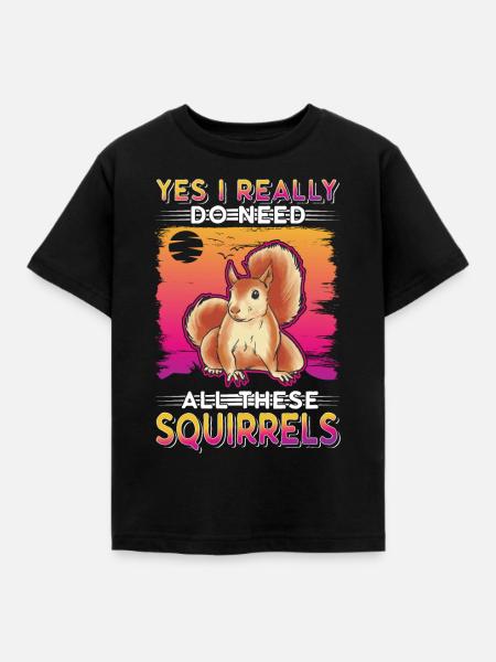 Eichhörnchen Geschenk Grauhörnchen Squirrel - Kinder T-Shirt - Schwarz