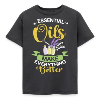 Essential Oil Diffuser Aromatherapy Plants - Kids' T-Shirt - dark grey - Front - AI Model Kid Female (0cm)