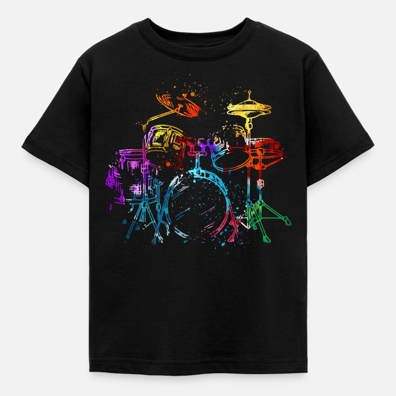 Batterie, batteur - T-shirt Enfant - noir