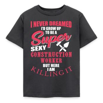 Construction Worker Gift - Kids' T-Shirt - dark grey - Front - AI Model Kid Female (0cm)