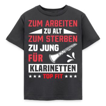 Klarinette Klarinettenspieler Klarinettist - Kinder T-Shirt - Dunkelgrau - Vorne - AI Model Kid Female (0cm)