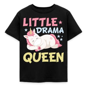 Little Drama Queen Einhorn Zicke Spruch - Kinder T-Shirt - Schwarz - Vorne - AI Model Kid Female (0cm)