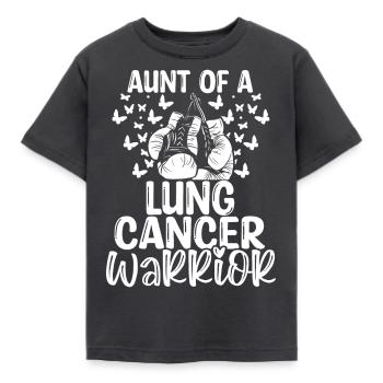Lung Cancer Awareness Aunt Nephew Niece - Kinder T-Shirt - Dunkelgrau - Vorne - AI Model Kid Female (0cm)