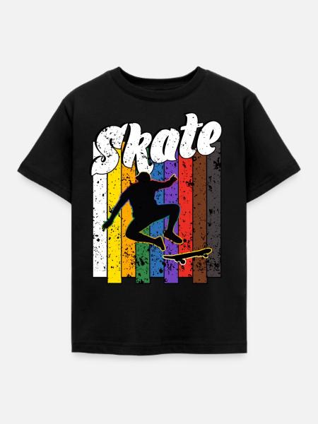 Skateboard Freestyle - Kinder T-Shirt - Schwarz