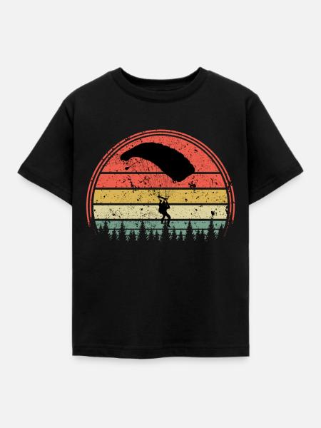 Fallschirm - Kinder T-Shirt - Schwarz