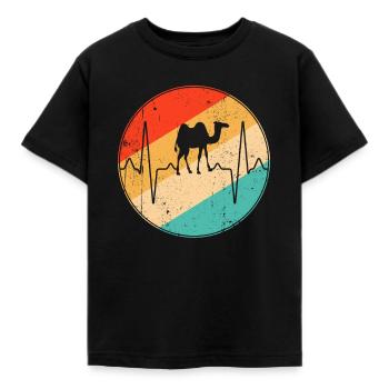 Camel Retro Heartbeat - Kids' T-Shirt - black - Front - AI Model Kid Female (0cm)