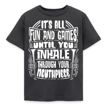Trompettiste Trompette Instrument Cuivres Musique - T-shirt Enfant - charbon - Devant - AI Model Kid Female (0cm)