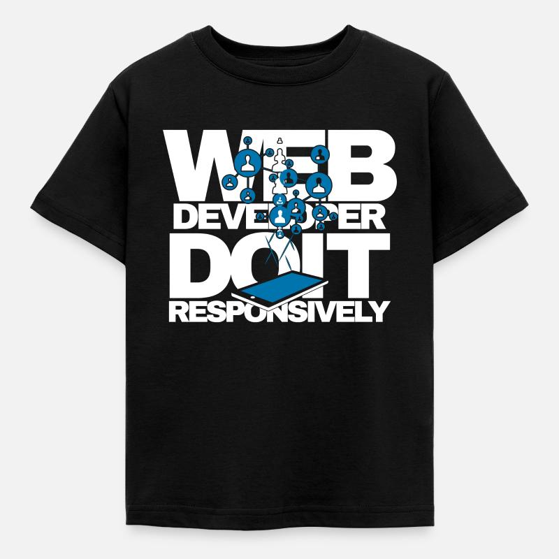 Programme de site Web Développeur Web réactif - T-shirt Enfant - noir