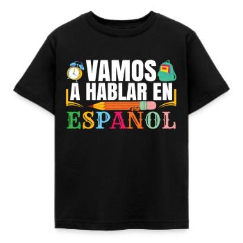 Spanish Class Teacher Bilingual School - Kids' T-Shirt - black - Front - AI Model Kid Female (0cm)