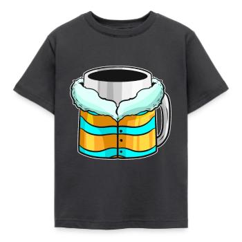 Bécher d’automne avec veste d’hiver pour Noël - T-shirt Enfant - charbon - Devant - AI Model Kid Female (0cm)