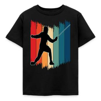 Fencing Fencing Sport Fencing - Kids' T-Shirt - black - Front - AI Model Kid Female (0cm)