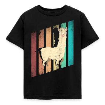 Alpagas LLamas Mammifères Alpaga Silhouette - T-shirt Enfant - noir - Devant - AI Model Kid Female (0cm)
