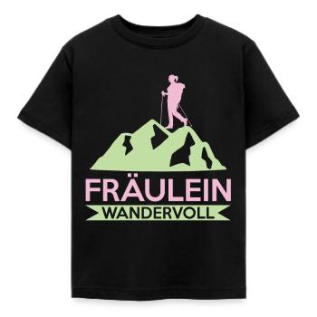 Wanderspruch Für Frau Fräulein Wandervoll Wandern - Kinder T-Shirt - Schwarz - Vorne - AI Model Kid Female (0cm)
