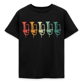 Flugelhorn Flugelhornist Horn Instrument - Kids' T-Shirt - black - Front - AI Model Kid Female (0cm)
