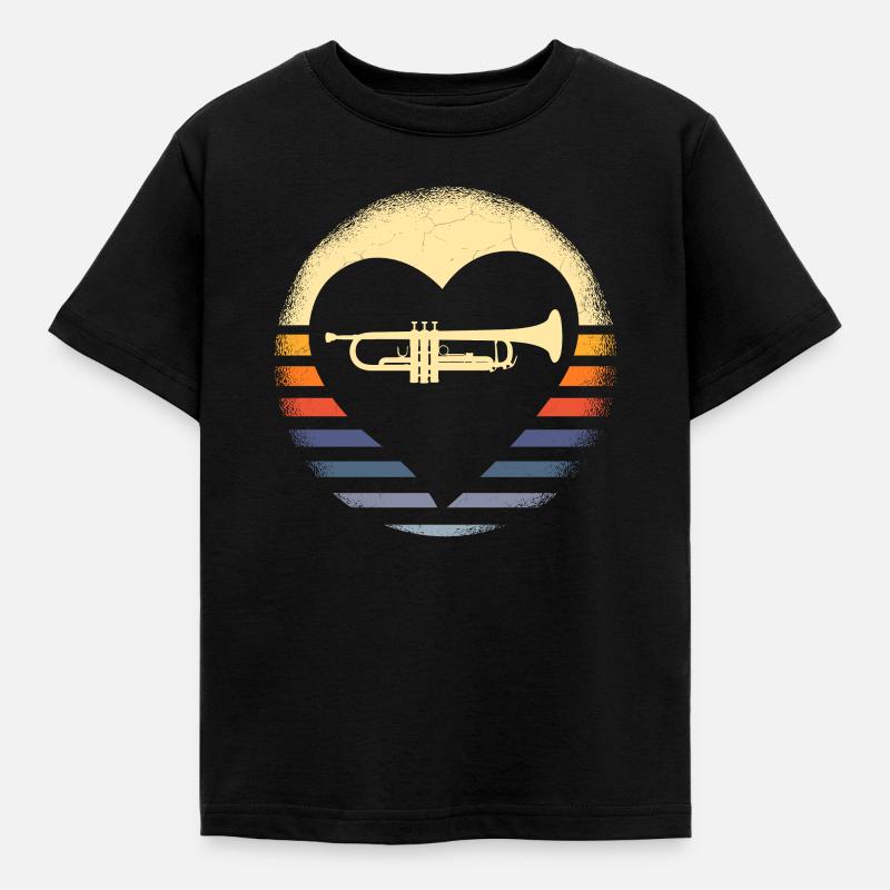 Trompete Musiker Blasmusik - Kinder T-Shirt - Schwarz