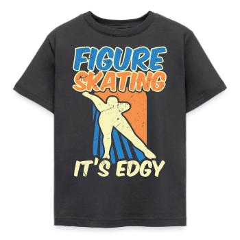 Figure Skating Ist Edgy Figure Skating Pun - Kids' T-Shirt - dark grey - Front - AI Model Kid Female (0cm)