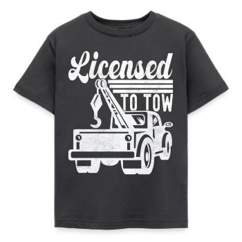 Abschleppwagen Abschleppdienst - Kinder T-Shirt - Dunkelgrau - Vorne - AI Model Kid Female (0cm)