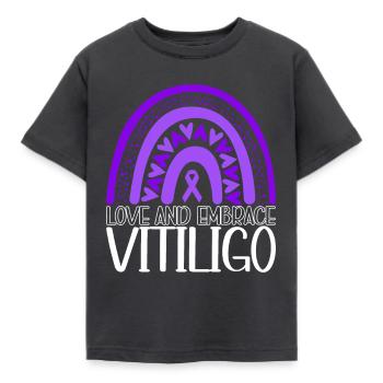 Vitiligo World Vitiligo Day - Kinder T-Shirt - Dunkelgrau - Vorne - AI Model Kid Female (0cm)