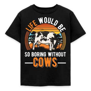 Vache Éleveur de bovins Vaches fermières - T-shirt Enfant - noir - Devant - AI Model Kid Female (0cm)