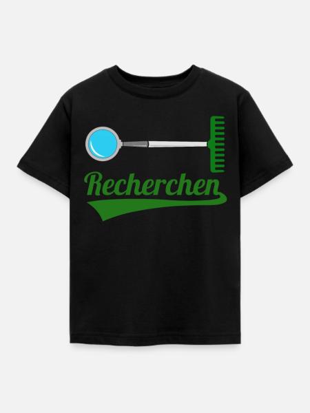 Recherchen Wortwitz - Kinder T-Shirt - Schwarz