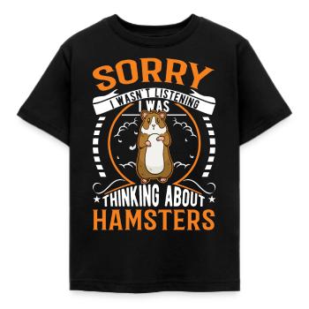 Hamster Hamster Roue Golden Hamster Hamster - T-shirt Enfant - noir - Devant - AI Model Kid Female (0cm)