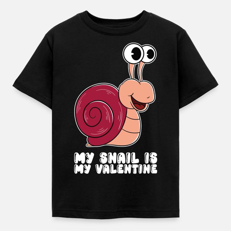 Mon escargot est mon Valentin - T-shirt Enfant - noir