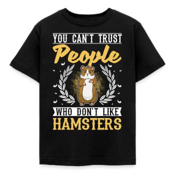 Hamster Hamster Roue Golden Hamster Hamster - T-shirt Enfant - noir - Devant - AI Model Kid Female (0cm)